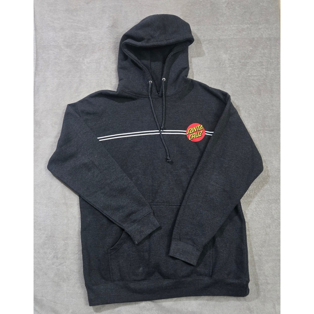 Santa Cruz Skateboard Hoodie Men XL Charcoal Skater Streetwear Graphic Grunge